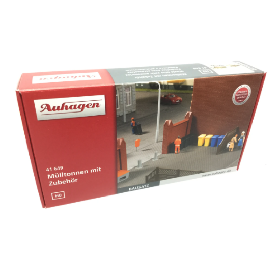Auhagen 41649 , Kosze na śmieci z akcesoriami , skala H0